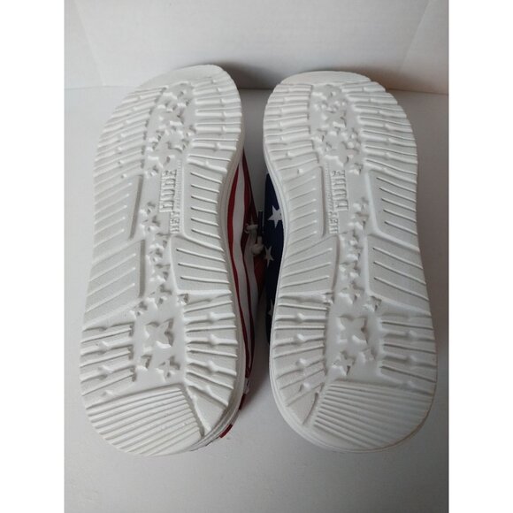 NWT Hey Dude Wally Patriotic American Flag Red Blue Men's Sz 11 - Picture 6 of 11